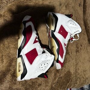 Jordan Red and White Athletic Shoes Classic Design